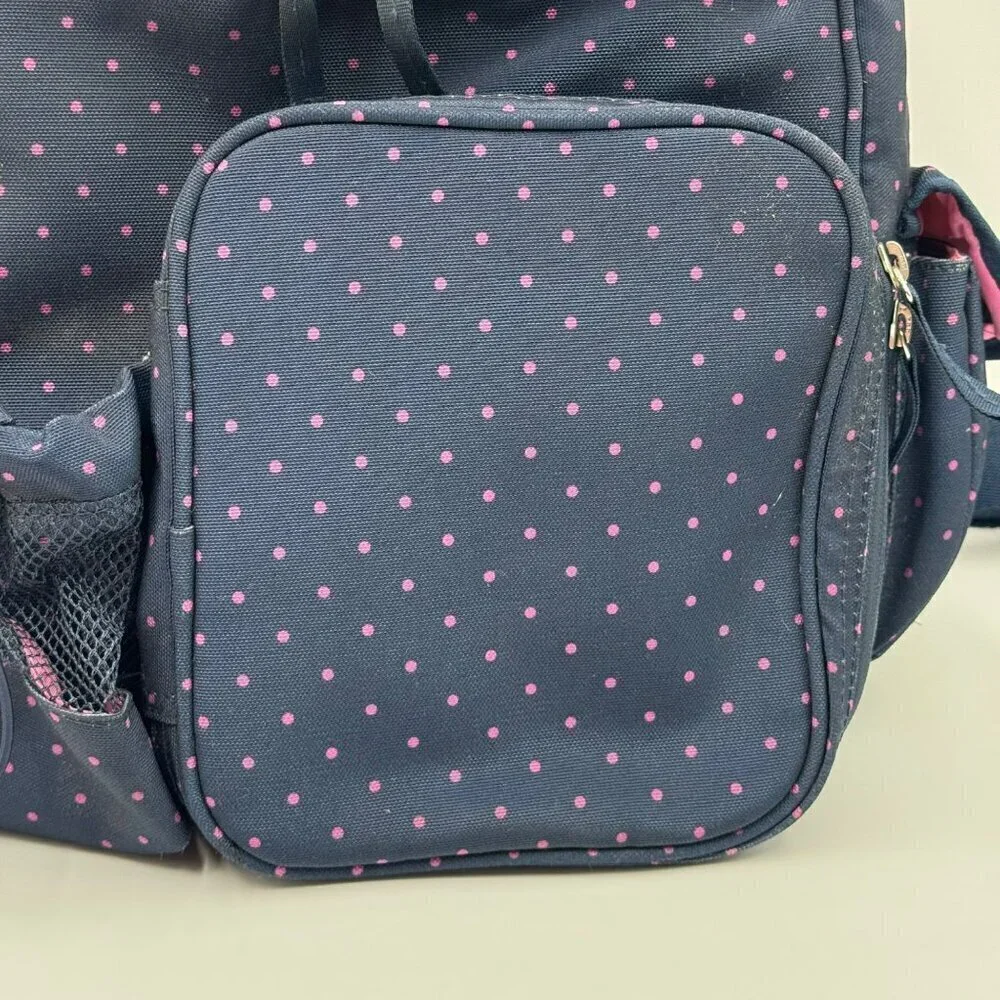 Matilda Jane Summer Fun Cooler Navy Thermo Padded Backpack With Pink Polka Dots